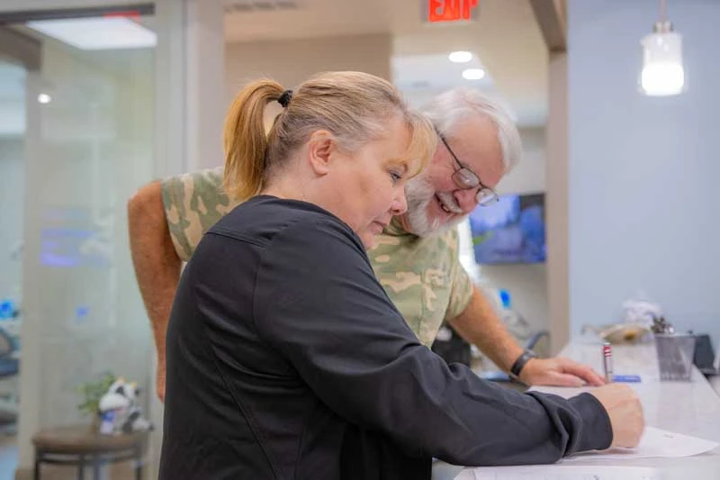 Gum disease treatment options being discussed with the experienced staff at Georgia Dental Studio in Jersey GA.