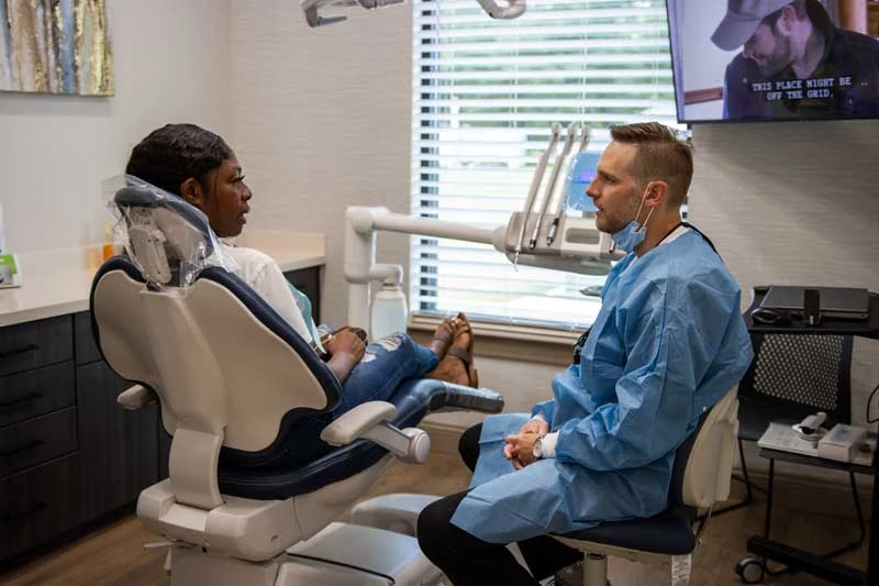 Dr Till Discussing sedation options at Georgia Dental Studio in Jersey GA.